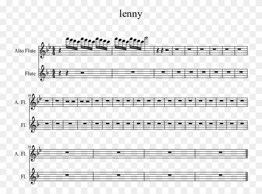 749x561 Lenny Sheet Music 1 Of 1 Pages Sheet Music, Gray, World Of Warcraft HD PNG Download