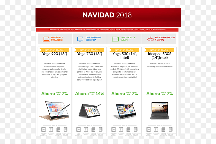566x501 Lenovo Descuentos Navidad Интернет-Реклама, Файл, Меню, Текст Hd Png Скачать