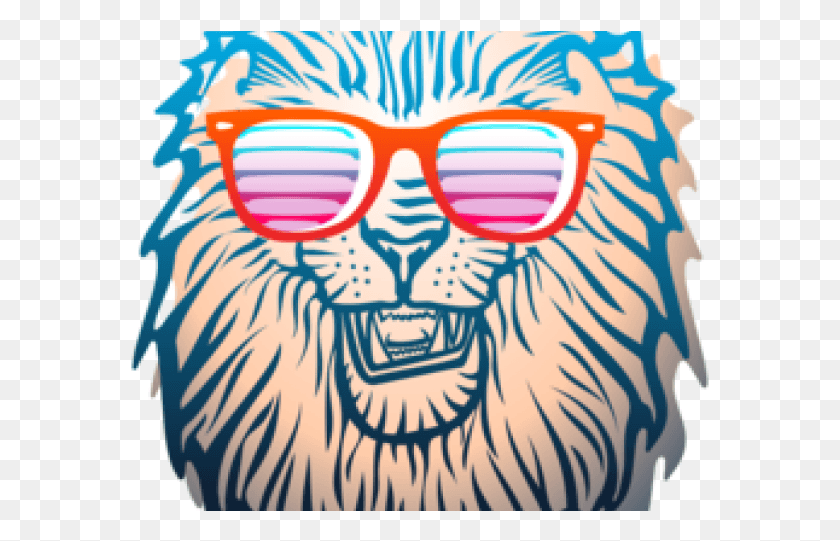 579x481 Leo Clipart Lion Roar Lion With Sunglasses Svg, Tiger, Animal, Doodle HD PNG Download