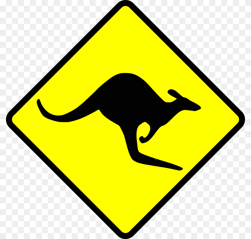 800x800 Leomarc Caution Kangaroo, Sign, Symbol, Road Sign Transparent PNG