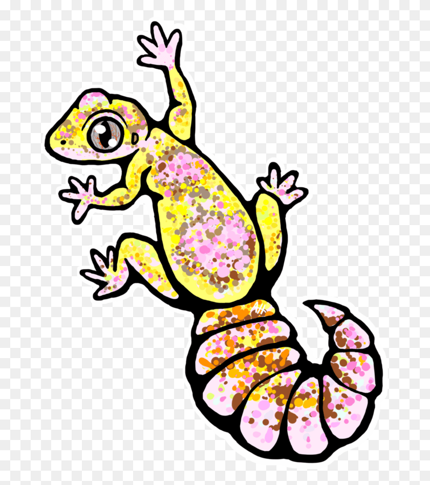 679x888 Leopard Gecko Sticker By Sc Monster Roo Leopard Gecko Cute Art, Amphibian, Wildlife, Animal HD PNG Download