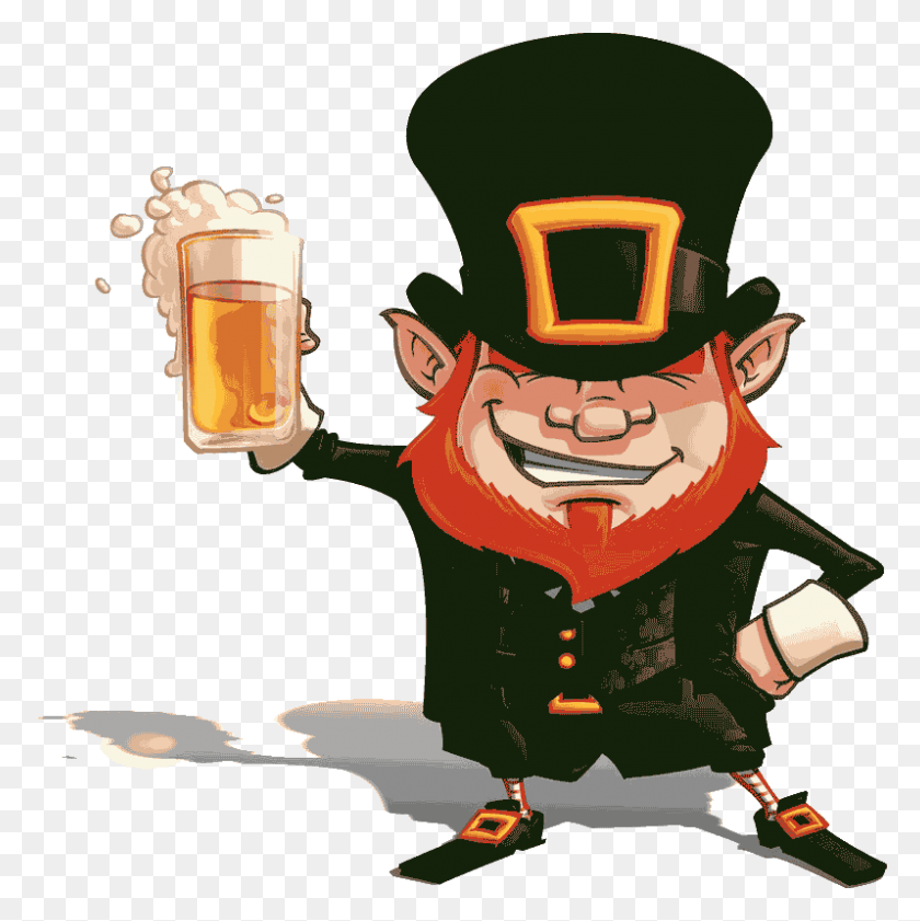 798x800 Leprechaun Napkins Blue Bamboo Center For The Arts Beer Cheers Cartoon, Glass, Beverage, Drink HD PNG Download