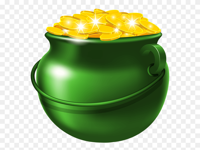 585x570 Leprechaun Pot Of Gold Clipart Green Pot Of Gold, Bowl, Birthday Cake, Cake HD PNG Download