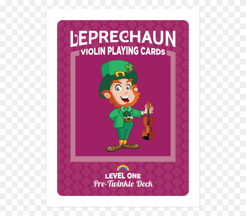 527x677 Leprechaun Violin Playing Cards Irish, Poster, Advertisement, Elf HD PNG Download