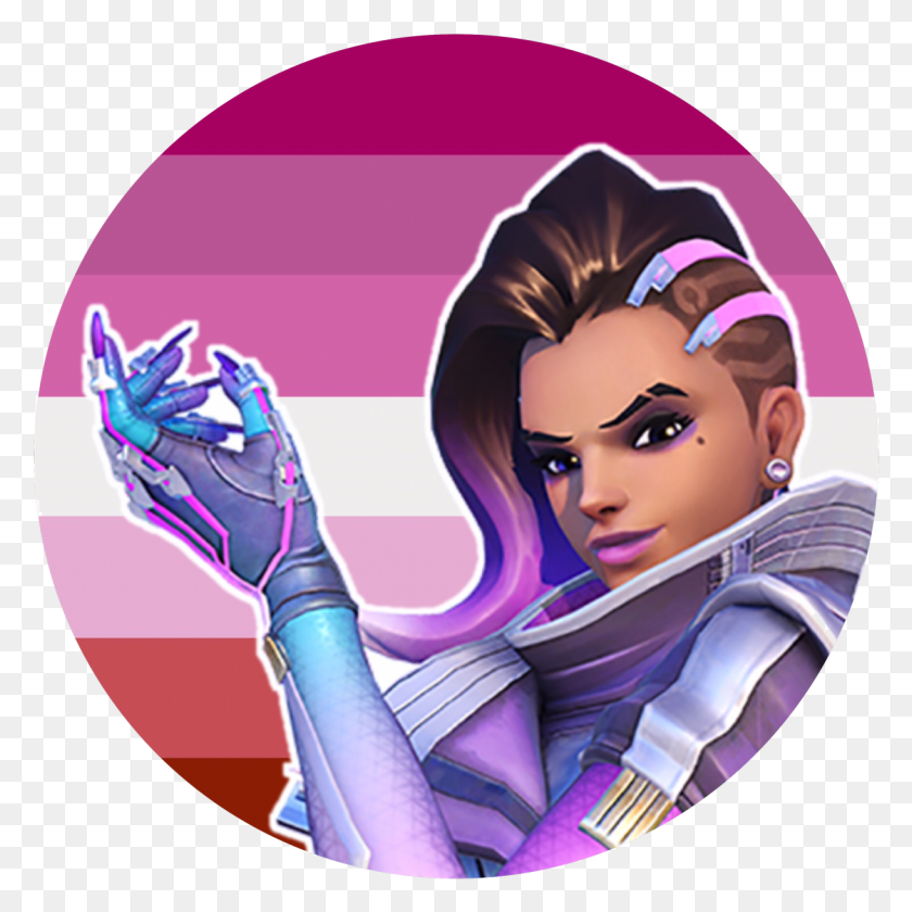 1219x1219 Lesbian Pride Icons Sombra Overwatch, Person, Human, Comics HD PNG Download