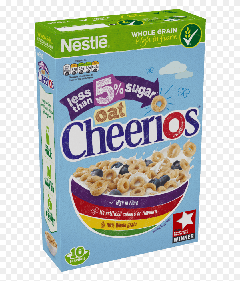 602x925 Less Than 5 Low Sugar Oat Cheerios Cereal Box Cheerios Oats, Snack, Food, Plant HD PNG Download