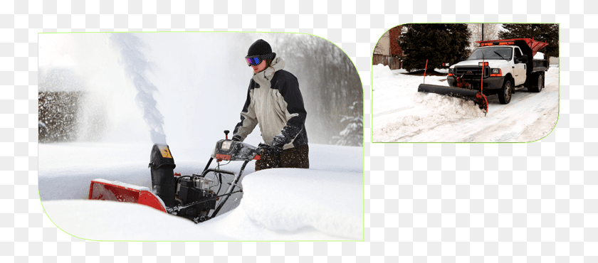 735x310 Let A Winter Wonderland Block Your Driveway Snow Blower Maintenance, Person, Human, Nature HD PNG Download