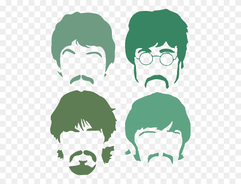 491x579 Сообщите Нам Beatles Faces Silhouette, Трафарет, Инопланетянин, Плакат Png Скачать