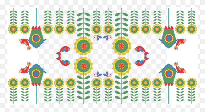 800x408 Letter Box And Sunflowers Brights Wallpaper Circle, Pattern, Embroidery, Rug HD PNG Download