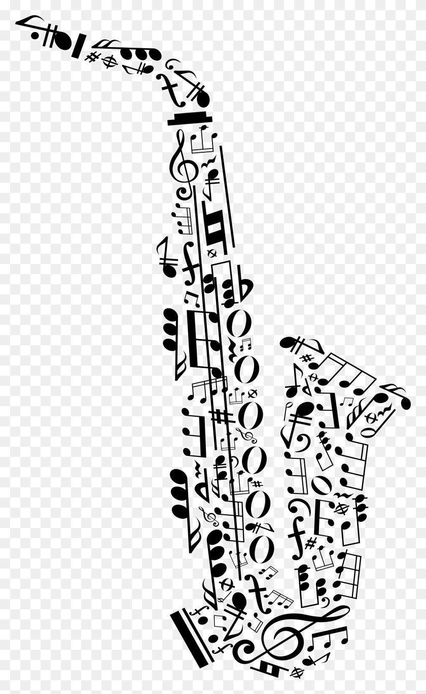 2244x3761 Letter Drawing Music Saxophone Made Of Music Notes, Leisure Activities, Musical Instrument, Text HD PNG Download