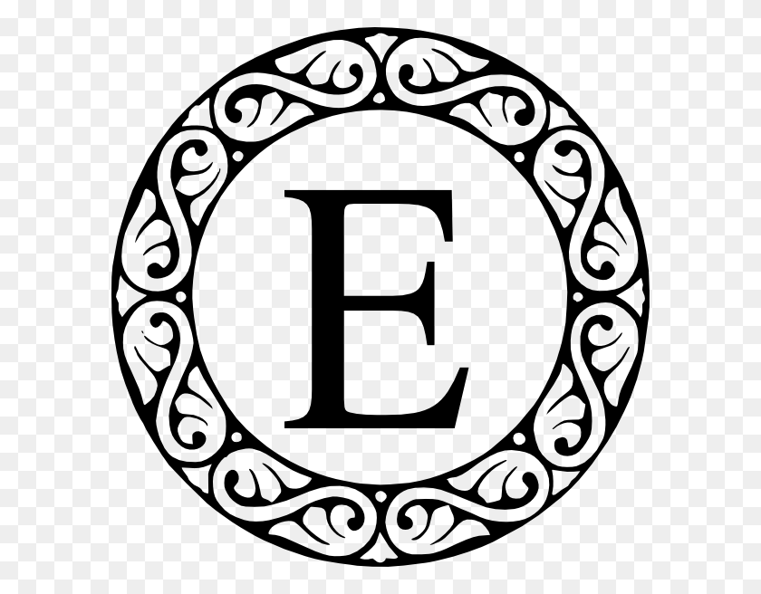 594x596 Letter E Monogram Clip Art Letter F In A Circle, Symbol, Number, Text HD PNG Download