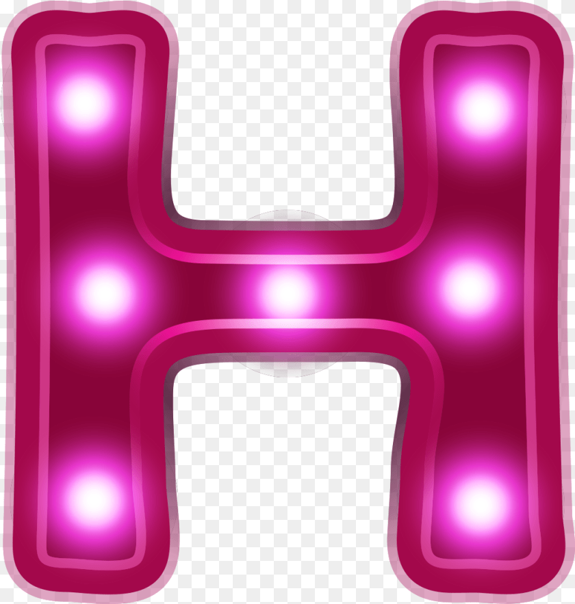 1039x1092 Letter H Clip Art Black And White Neon Lights Analogue Players In A Digital, Purple, Light Sticker PNG