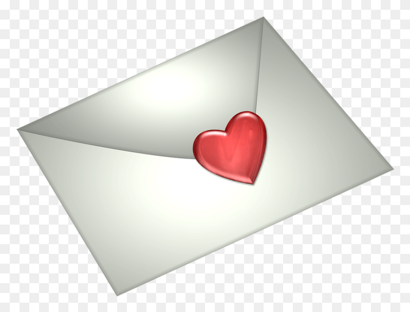 802x596 Descargar Png Carta Corazón Blanco Forma De San Valentín Corazón Gráfico, Sobre, Correo, Lámpara Hd Png