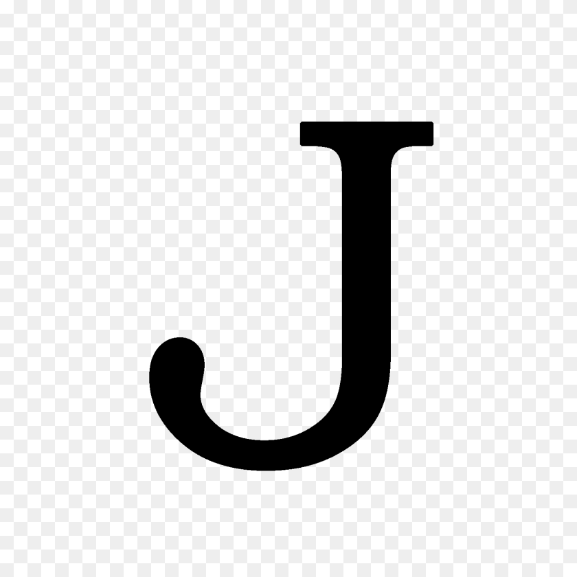 Letter J, Gray Sticker PNG