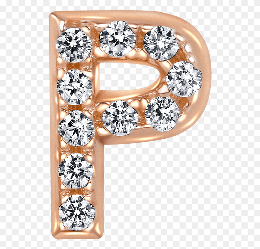 529x746 Letter P Locket Charm With White Crystals In Rose Gold Ring, Accessories, Accessory, Diamond HD PNG Download