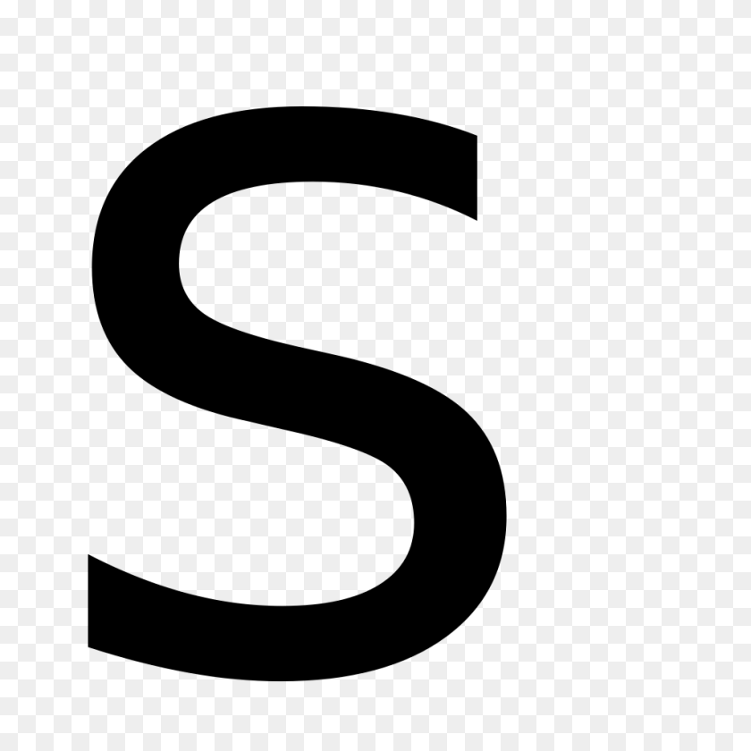 Letter S, Gray Sticker PNG