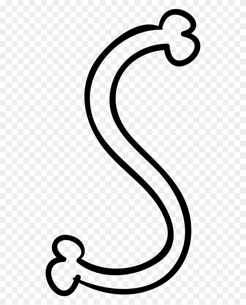 530x981 Letter S Of Bones Outlined Typography Comments Huruf S Icon, Text, Number, Symbol HD PNG Download