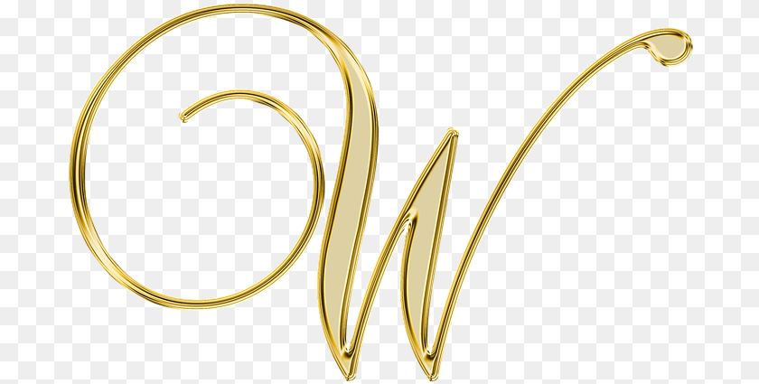 Letter W Image Gold Letter W, Accessories, Earring, Jewelry, Smoke Pipe Transparent PNG
