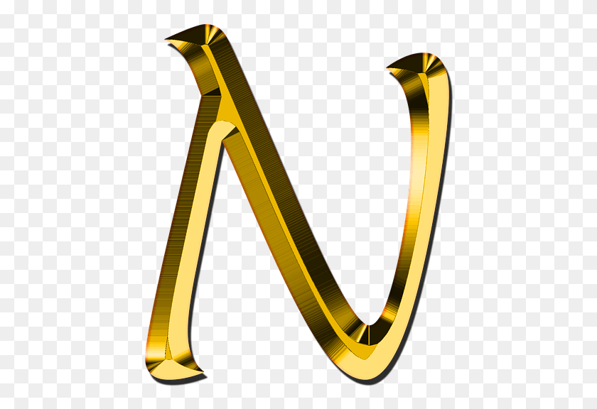 438x516 Letters Abc N Alphabet Learn Education Read N Alphabet, Label, Text, Gold HD PNG Download