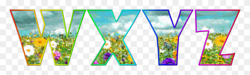 6511x1620 Letters With Spring Meadow Background Triangle HD PNG Download