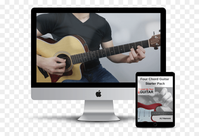 671x517 Level Up Your Guitar Four Chord Starter Pack Devices, Leisure Activities, Musical Instrument, Person HD PNG Download