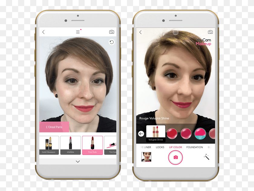 615x572 Leveraging The App At L39oral Counters Or In Free Standing Loreal Makeup App Ar, Person, Human, Face HD PNG Download