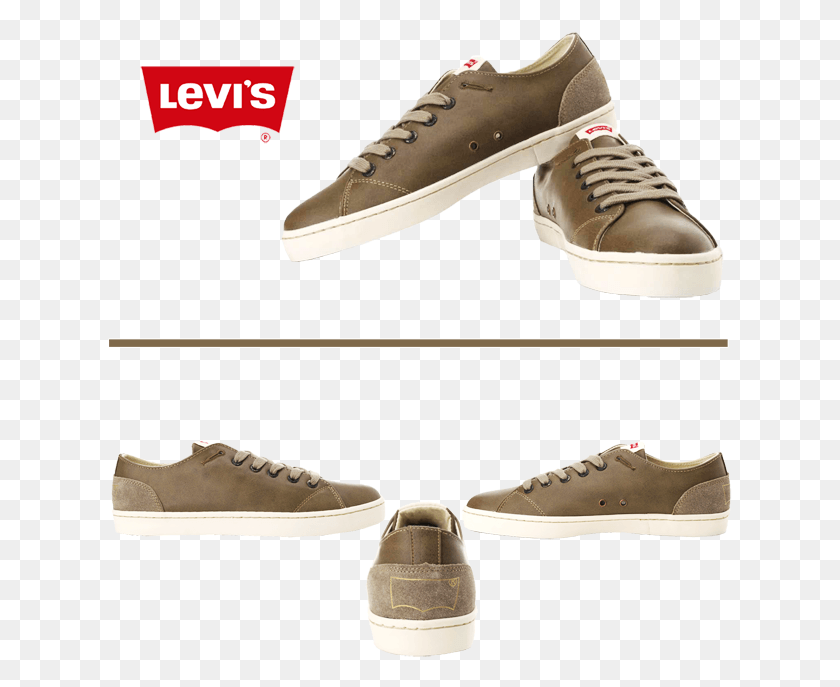 625x627 Levis Khaki Sneaker Shoes Levis, Clothing, Apparel, Shoe HD PNG Download