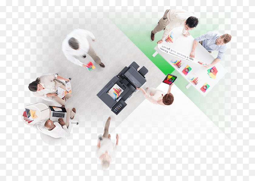 721x537 Lexmark Printer In Office Environment Graphic Design, Person, Human, Advertisement HD PNG Download