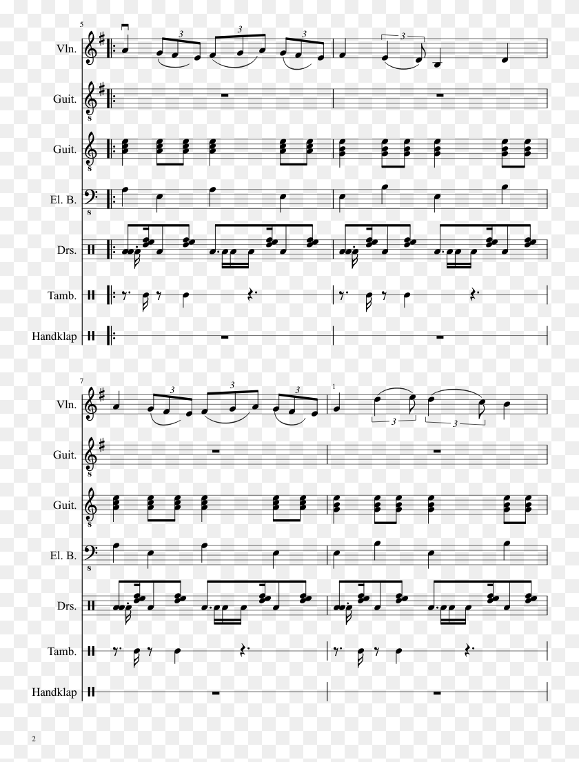 750x1045 Lg 188956430 Sheet Music 2 Of 7 Pages Dark Pit Theme Viola, Gray, World Of Warcraft HD PNG Download