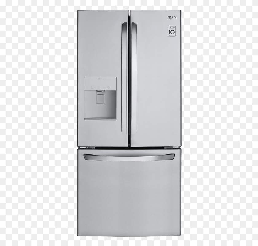 342x740 Lg Bottom Freezer And French Doors Refrigerator Freezer Refrigerator, Appliance HD PNG Download