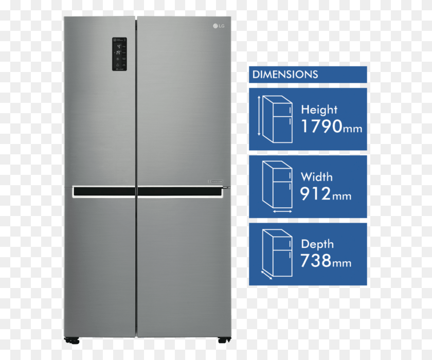 593x640 Lg Gsm760pzxz American Fridge Freezer Refrigerator, Appliance HD PNG Download