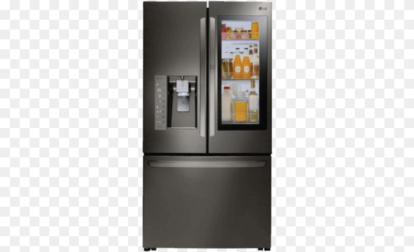 266x512 Lg Instaview Door In Door Refrigerator, Appliance, Device, Electrical Device Sticker PNG