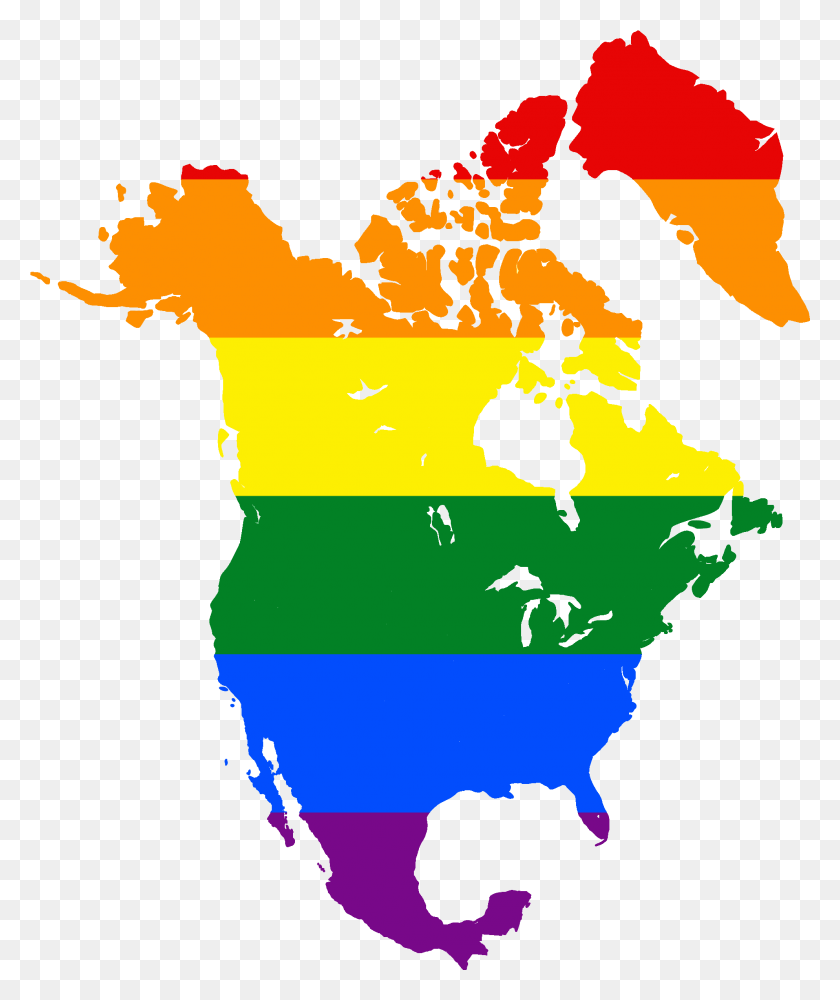 1987x2395 Lgbt Flag Map Of North America Russo American Treaty Map, Diagram, Plot, Atlas HD PNG Download