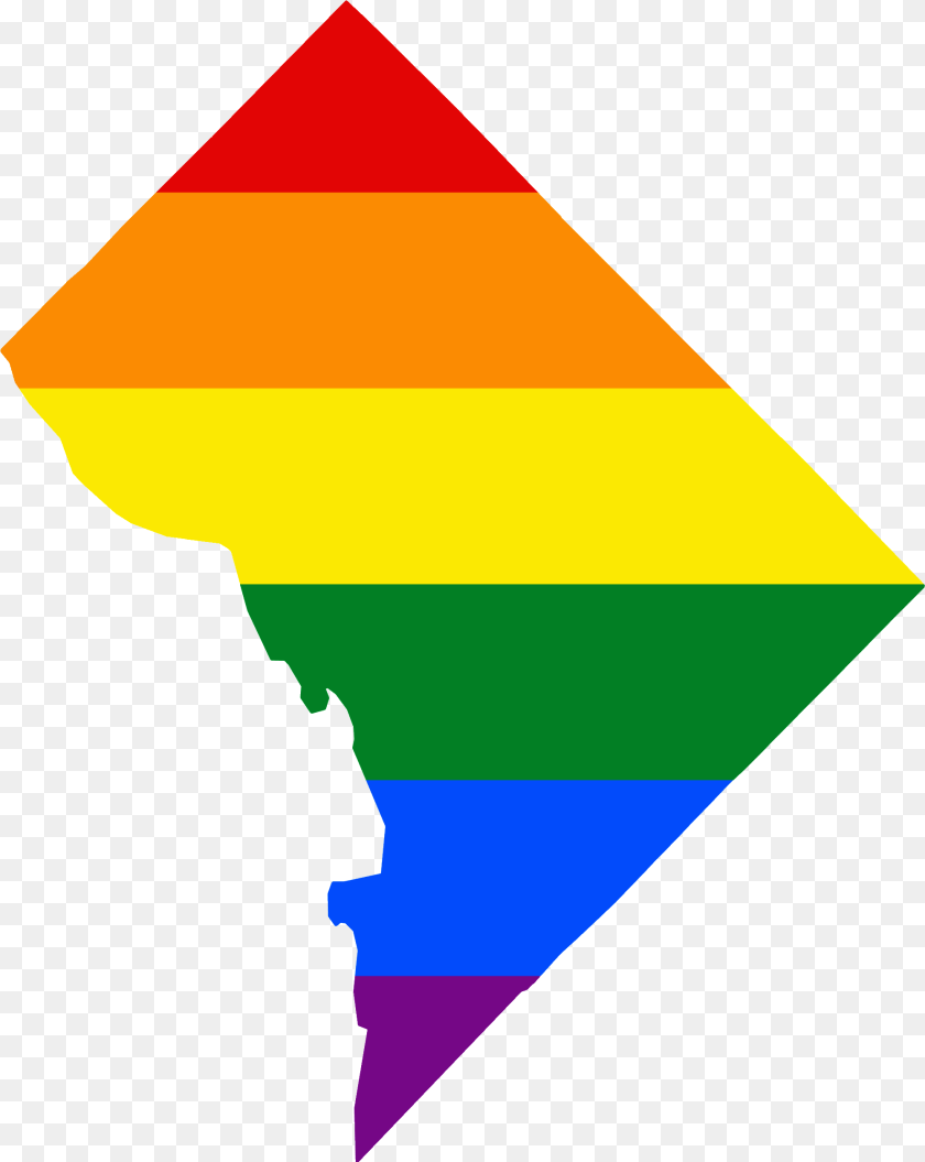 2000x2513 Lgbt Flag Map Of Washington Dc, Triangle, Toy PNG