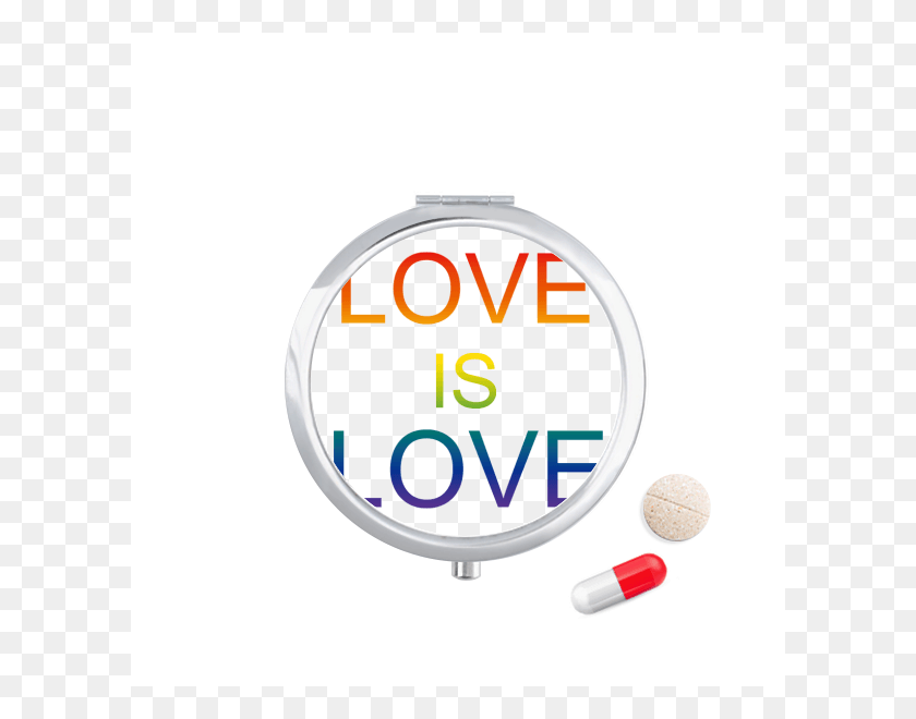 600x600 Lgbt Rainbow Flag Love Is Love Travel Pocket Pill Case Pharmaceutical Drug, Medication, Capsule HD PNG Download