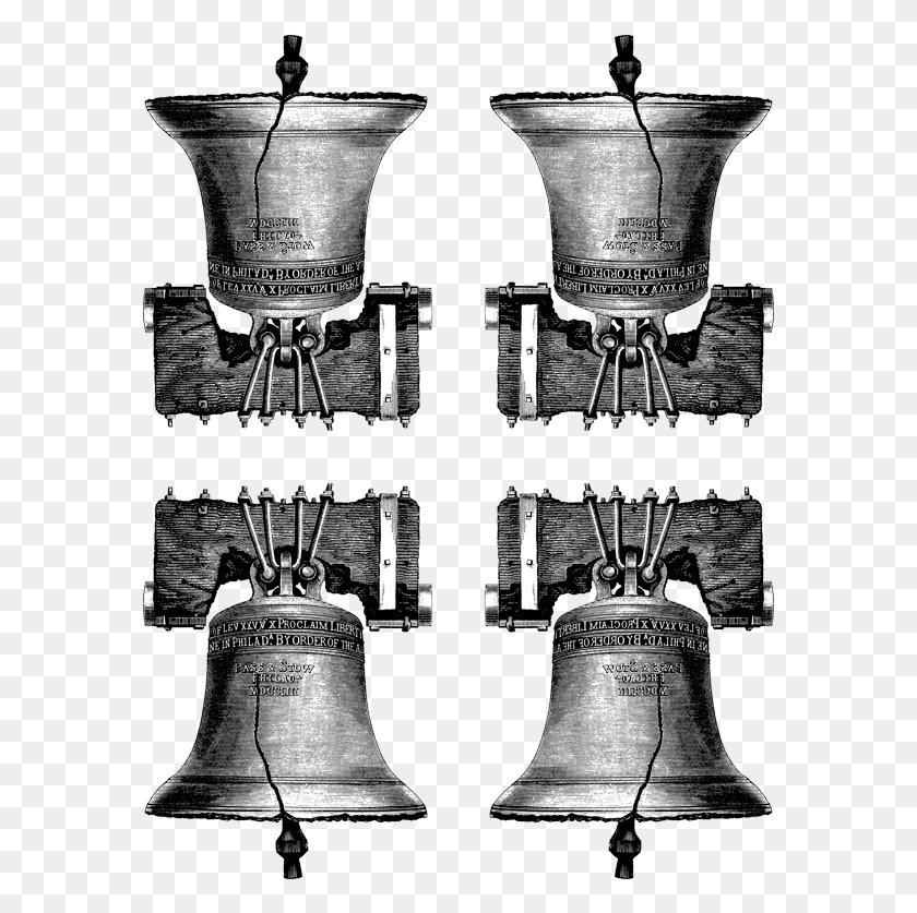 581x777 Liberty Bell 19th Century 61x46in Liberty Bell Black And White, Bronze, Musical Instrument, Machine HD PNG Download
