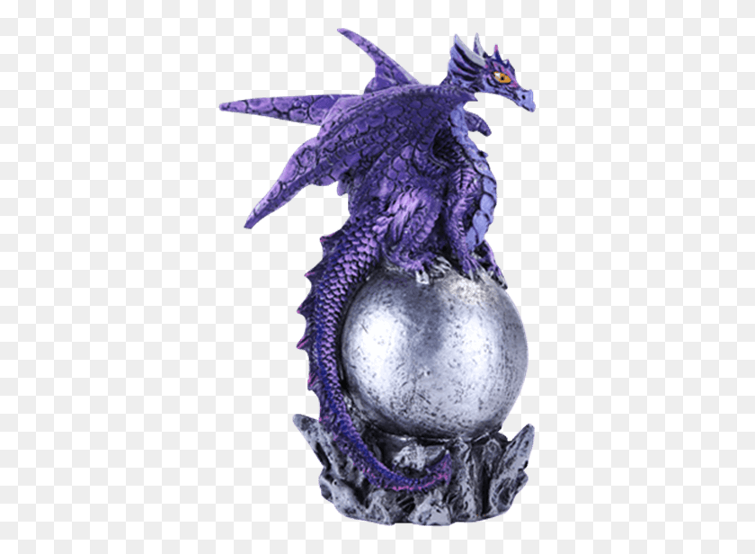 355x556 Library Dragon On Silver Orb Cc From Dark Gothic Dragon Statue, Sea Life, Animal, Mammal HD PNG Download