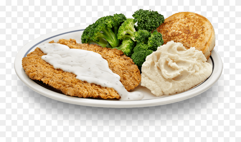 1301x729 Library For A Home Style Dinner The Country Chicken Fried Steak, Plant, Broccoli, Vegetable HD PNG Download