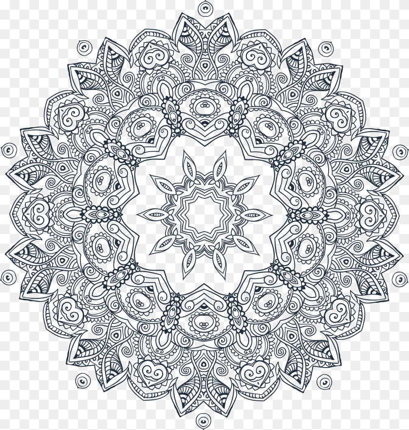 5527x5802 Library Library Complex Vector Mandala Meditation Mandalas Para Colorear, Pattern, Accessories, Blackboard, Nature Sticker PNG