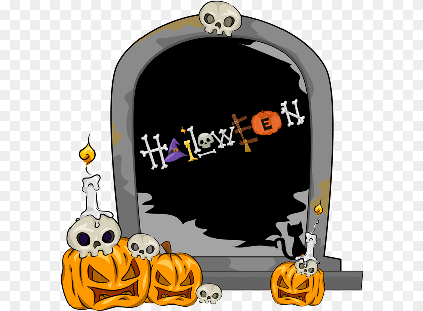601x619 Library Of Halloween Tombstone Image Royalty Stock Tombstone Halloween, Food, Plant, Produce, Pumpkin PNG