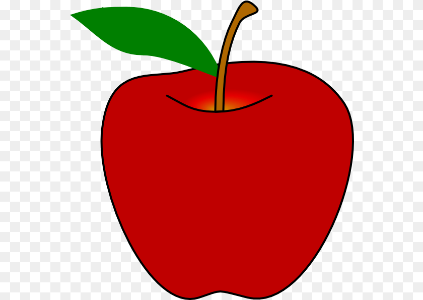 565x595 Library Of Red Apple Outline Svg Stock Red Apple Clipart, Food, Fruit, Plant, Produce PNG