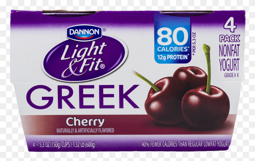 1801x1086 Light Amp Fit Nonfat Cherry Greek Yogurt Seedless Fruit, Plant, Food HD PNG Download