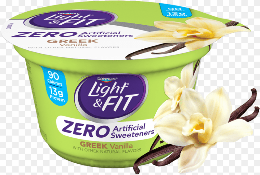 Light And Fit Zero Artificial Sweeteners, Yogurt, Food, Dessert, Flower Transparent PNG