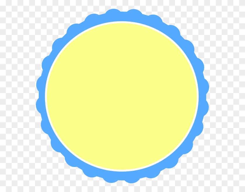 594x600 Light Blue Amp Pale Yellow Scallop Circle Frame Svg Clip, Tennis Ball, Tennis, Ball HD PNG Download