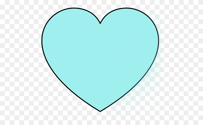 499x460 Light Blue Heart Clip Art At Clker Light Blue Heart With Black Background, Balloon, Ball, Plectrum HD PNG Download