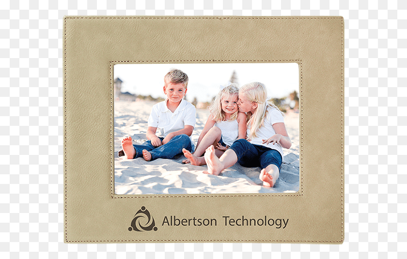 583x475 Light Brown Laserable Leatherette Picture Frame Picture Frame, Person, Human, Advertisement HD PNG Download