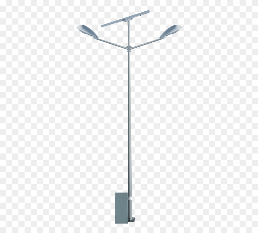 344x699 Light Lighting Fixture Solar Pole Black Double Street Light, Lamp Post, Utility Pole, Symbol HD PNG Download