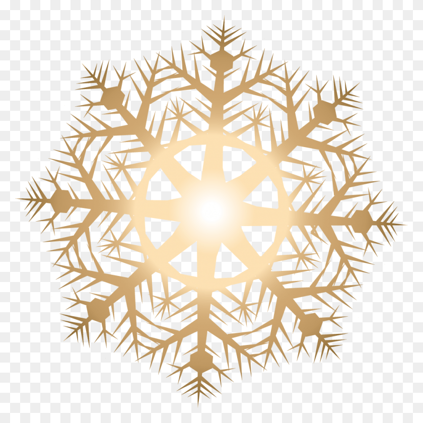 1024x1024 Light Snowflake Gold Snowflakes Transparent Background, Pattern, Chandelier, Lamp HD PNG Download