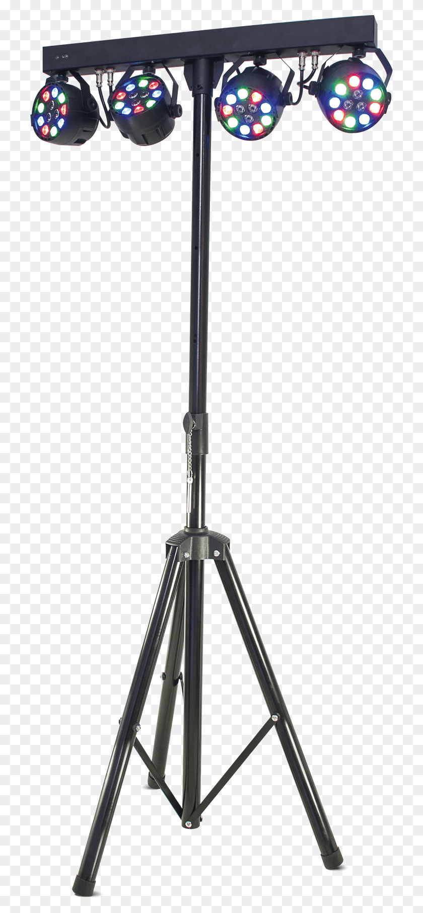 720x1754 Light Stand Fitted With 4x 1w Rgbw Par Cans, Tripod, Sword, Blade HD PNG Download