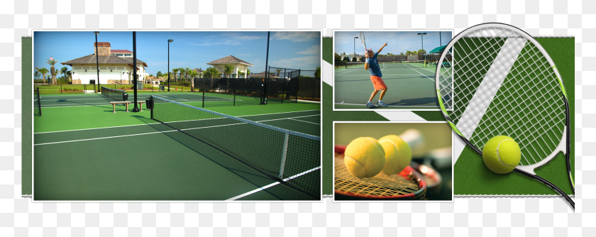 1601x563 Lighted Tennis And Basketball Courts At Compass Pointe Soft Tennis, Tennis Ball, Ball, Sport HD PNG Download
